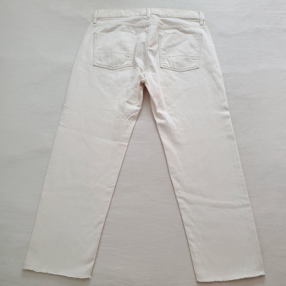 Vince Cream Jeans Denim Cropped Ankle Pants 100% Cotton 28 Womens 32 Inch Waist - Picture 4 of 12